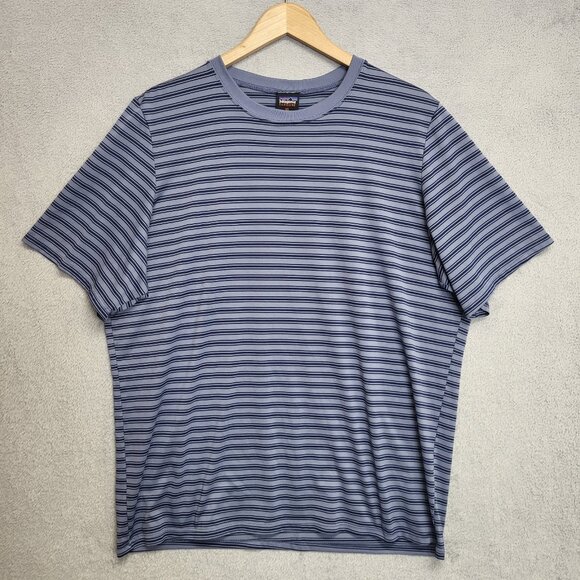 Patagonia Capilene Shirt Men's XL Lavender Striped Crew Neck Tee Made in USA - Picture 1 of 8